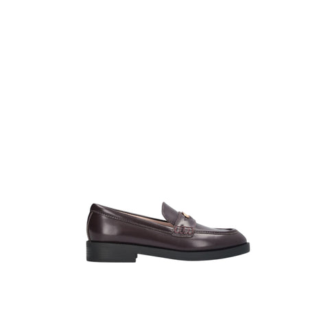 Mocassino Donna in pelle, con logo in metallo e suola in gomma
